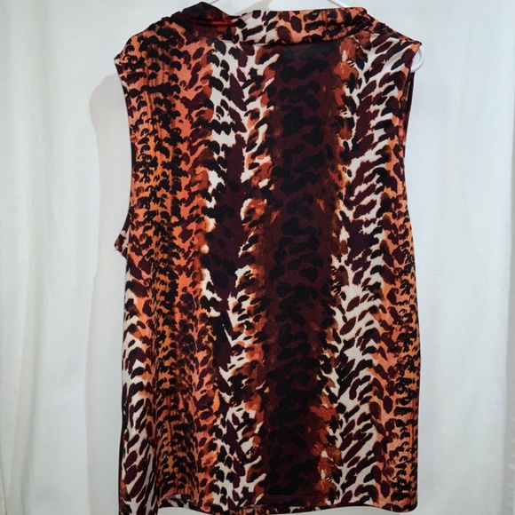 Dana Buchman drape front top Sz XL animal print sleeveless - Picture 4 of 5
